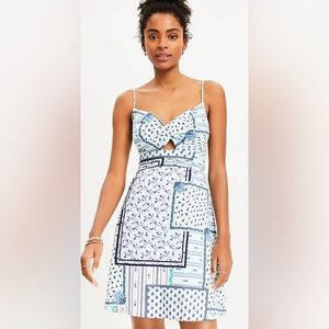 Loft Patchwork Twist Cutout Cami Dress